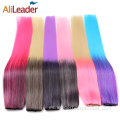 5 clips coloridos y rizados en extensiones de cabello de 20 pulgadas de largo